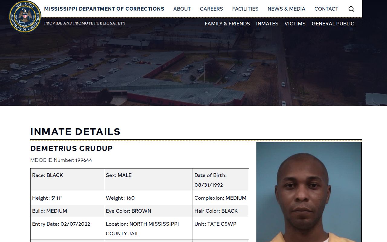 MDOC details layout used to check a Lawrence County projected release date